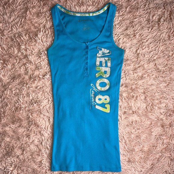 Aéropostale Ribbed Henley Tank with Logo · Size S - Picture 4 of 4